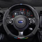 For Subaru Outback Brz Wrx Xv Ascent Forester Impreza Legacy Car Suede Carbon Fiber Leather Steering Wheel Cover Accessories CM World