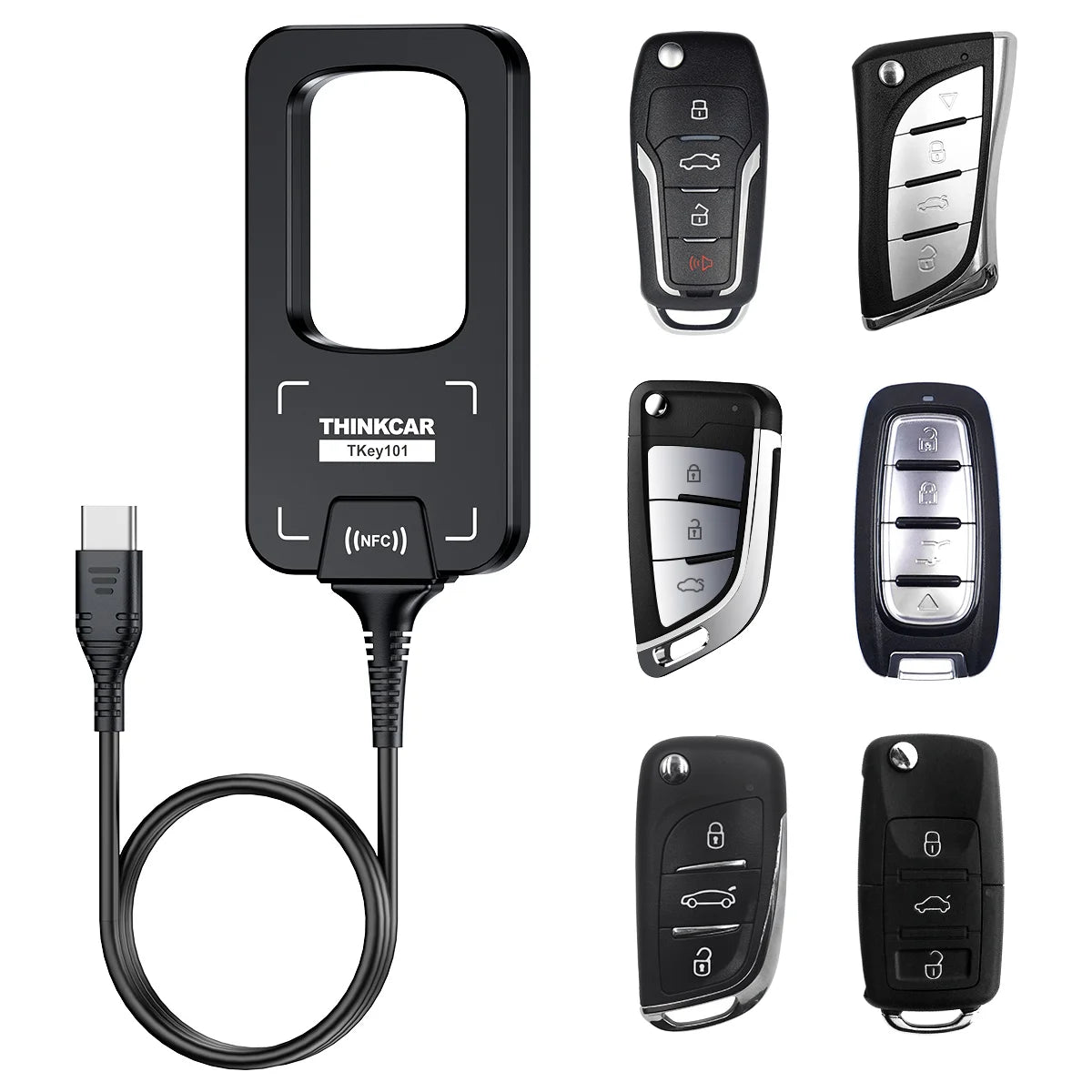 THINKCAR Tkey 101 Car Key Programmer With 6 Keys Frequency Detection Car Remote Control Key Tools For THINKCAR 689BT MUCAR 892BT CM World
