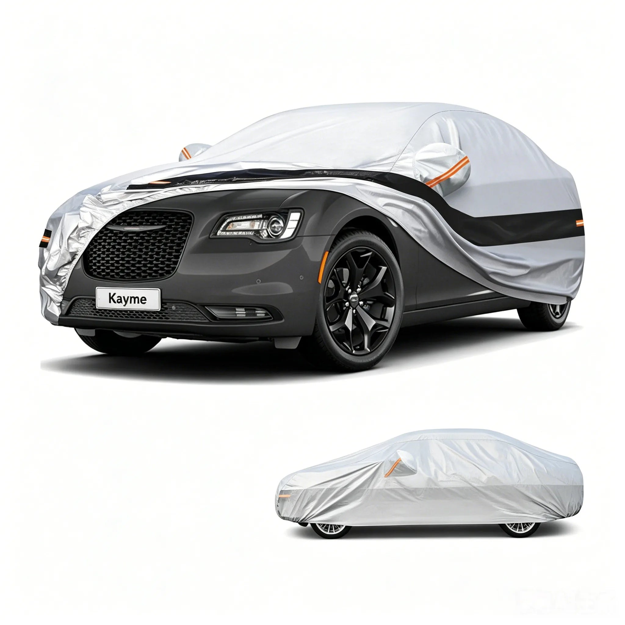 Kayme 10 Layer Car Cover All Weather 100% Waterproof Outdoor Car Covers Rain Snow UV Dust Protection For Sedan/Suv/Hattchback Car Mobile World