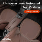 Four-Season Universal Car Seat Cushion Pu Leather Protective Pad Perforated Breathable Integrated Half-Cover Front and Rear Seat Cover Car Interior Accessories Black Red Mocha Brown Orange CM World