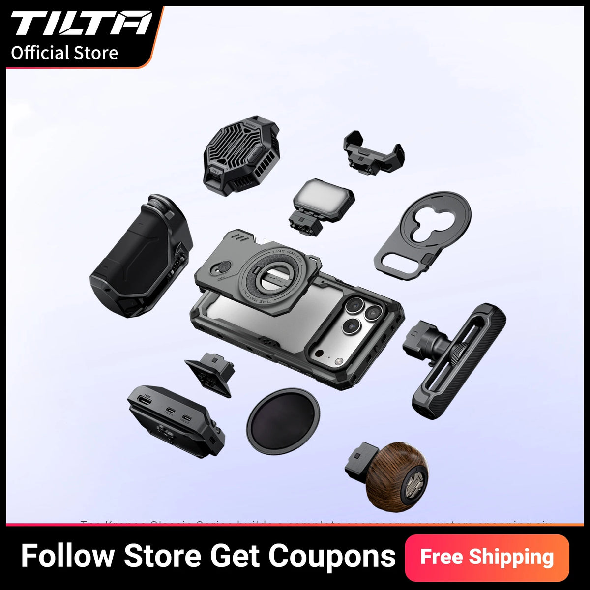 TILTA Khronos Accessorise iPhone 18 Pro/Pro Max Cage Ecosystem Accessorise Baseplate Quick Release Filter Tray 58mm 17mm Thread