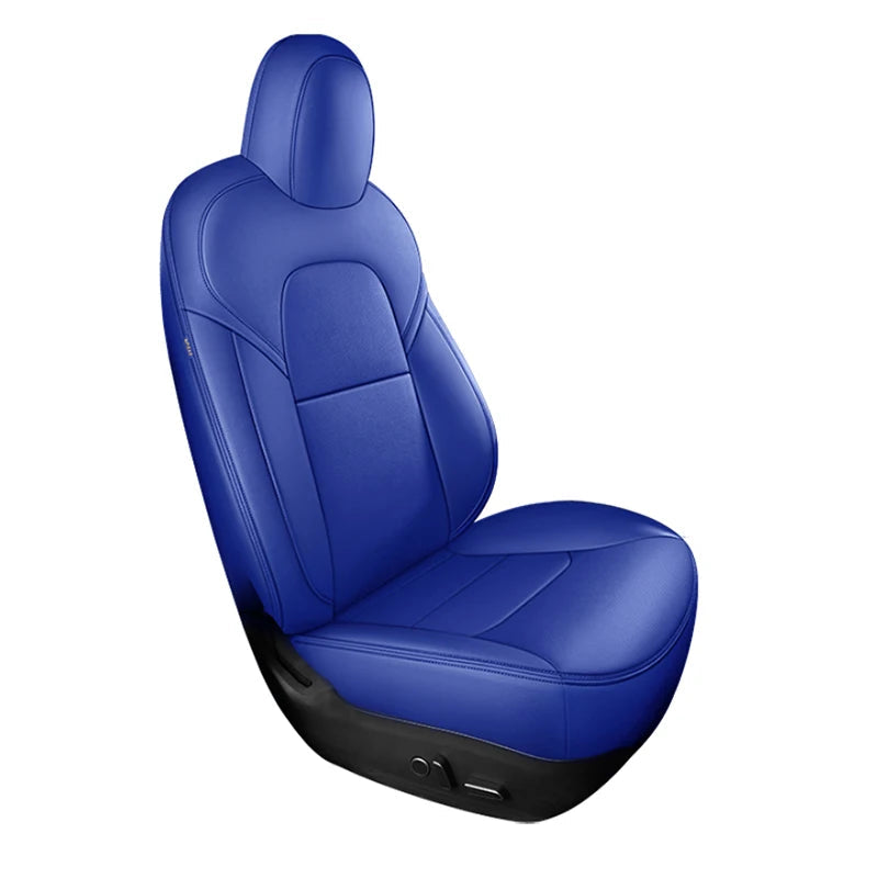 For Tesla Model 3 Y Custom Fit Car Seat Cover Accessories For Tesla 360 Degree Full Covered Perforated Artificial Leather CM World