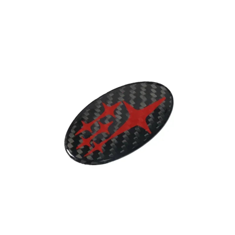 58x28mm Carbon Fiber Car Steering Wheel Logo Emblem Sticker for Subaru Forester Outback Impreza Legacy STI WRX BRZ Tribeca CM World