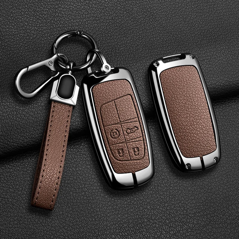 Car Key Case Cover For Jeep WK2 KL BU MP Renegade Grand Cherokee Dodge Ram Charger Challenger Chrysler 300C Journey Keychain