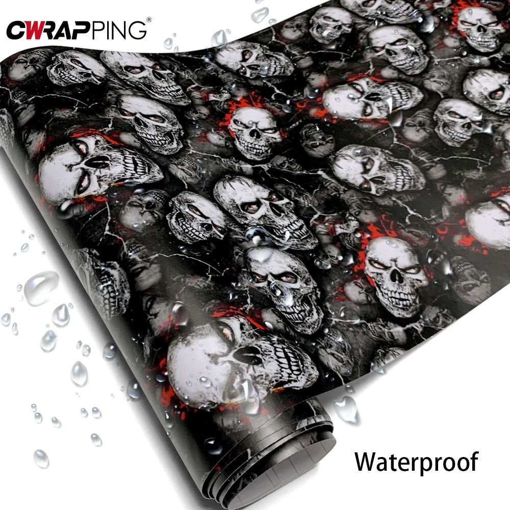Skull Film Stickers for Car Livery Waterproof Automotive Vinyl Car Wrap Auto Outdoor Accessories Body Covering Sticker Adhesive