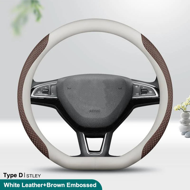 Auto Parts Car Steering Wheel Cover Anti Slip Pu Leather Steering Protector Anti Scratch Steer Wheel Cover Universal for 38cm