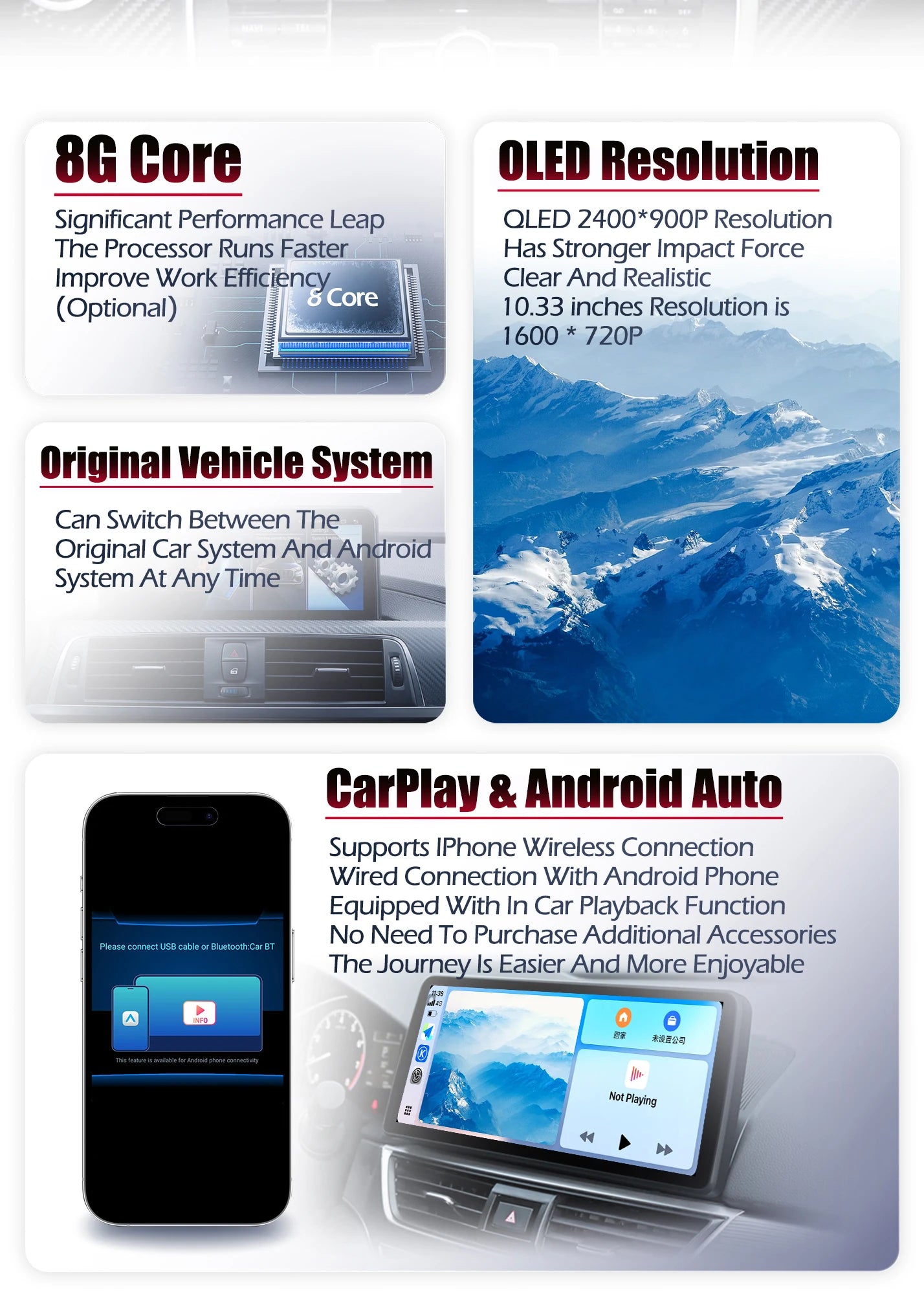 For Ford Kuga 2013 2014 2015 2016-2018 QLED Multimedia Video Player Navigation GPS 12.3Inch Screen Car Accessories 4G LTE Wifi CM World