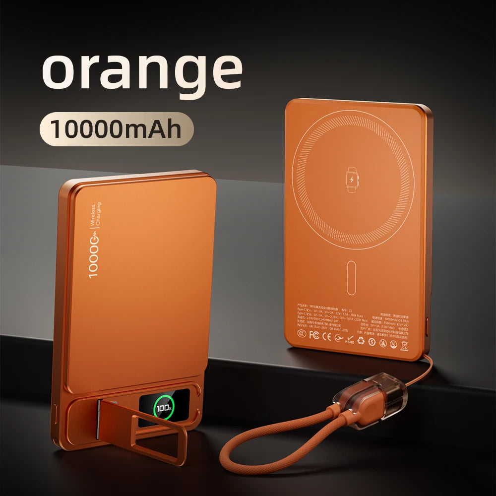 CCC 10000mAh Slim Original Power Bank For MagSafe,Magnetic Wireless 20W Fast Charging Portable Battery For iPhone 12-17 iWatch Car Mobile World