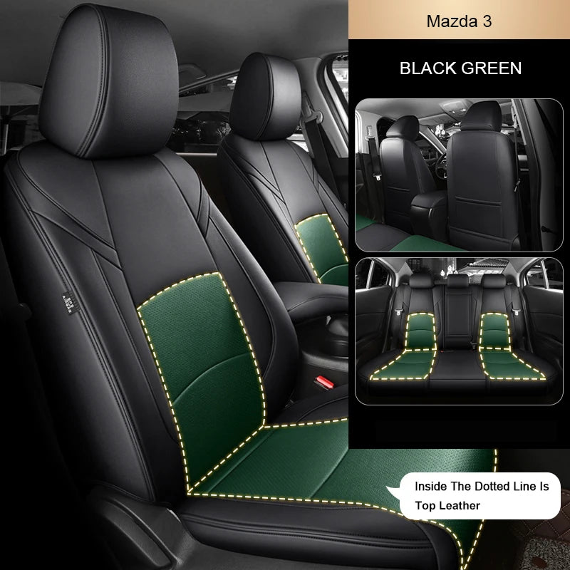 For Mazda 3 6 CX-5 CX-30 Custom Fit Car Seat Covers Accessories Full Covered Top Quality Leather Full Set 2 Rows 5 Seat CM World