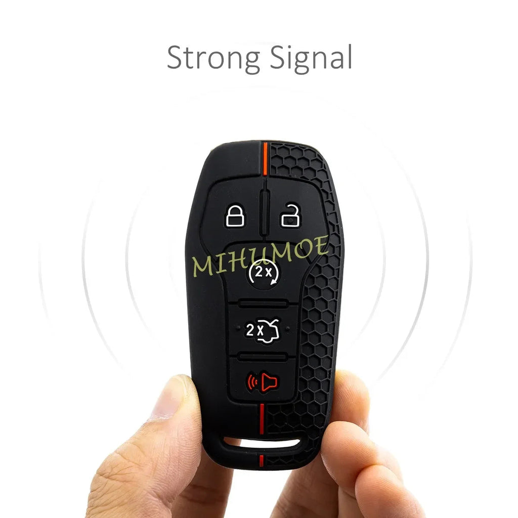 For Ford Lincoln Car Silicone Remote Key Case Cover Keychain Mustang Explorer Mondeo Edge F-150 Fusion MKZ MKC MKX 5 Buttons CM World
