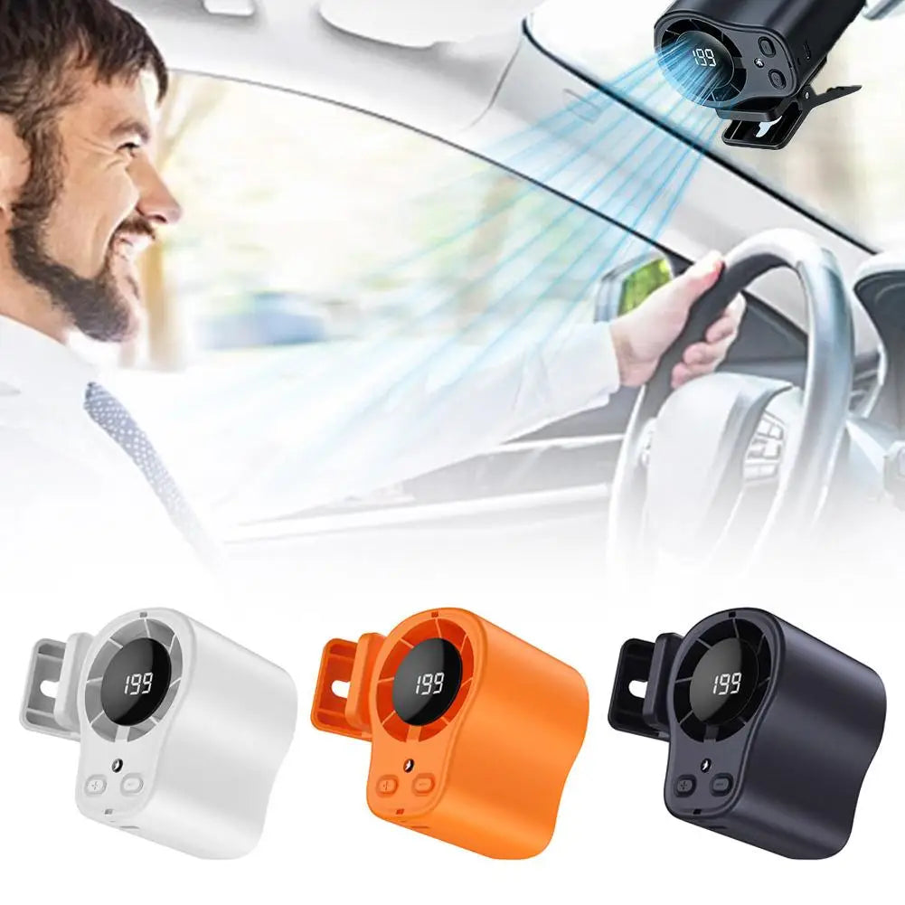 Semiconductor Cooling Car Fan Usb Rechargeable Clip On Portable Desk Fans With Led Display 360 Rotation Quiet For Car Campi S2l6