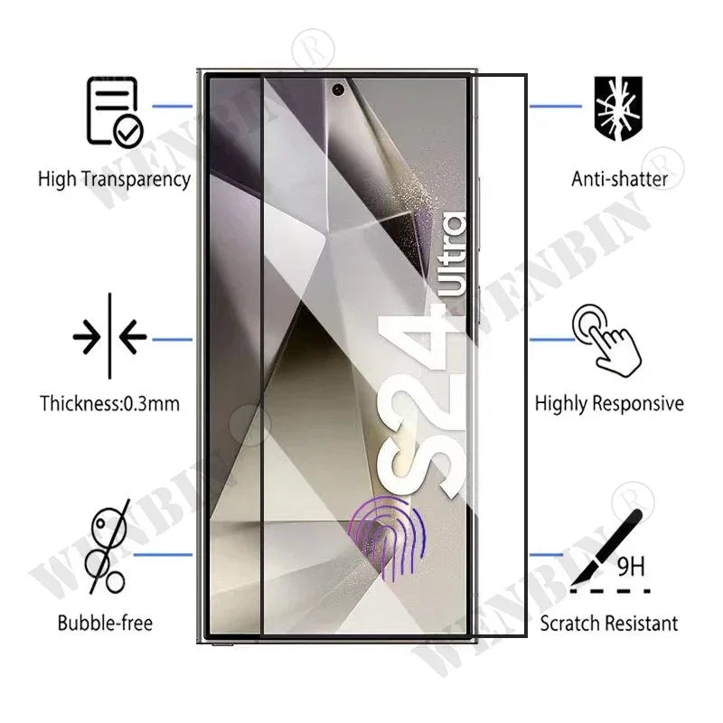 3 Pcs Tempered Glass For Samsung Galaxy S26 S25 S24 S23 S22 Ultra Plus FE A57 A56 A36 A17 Screen Protector Full Protective Glass Car Mobile World