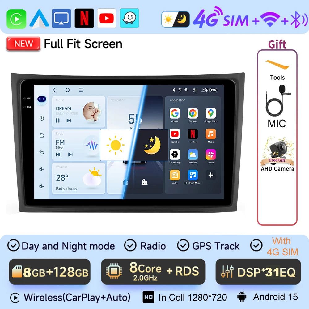 JIUYIN 10.1“ Car Radio Player For Volvo XC90 2004-2014 Android15 Multimedia Wireless CarPlay Audio Auto Video Stereo GPS Screen CM World