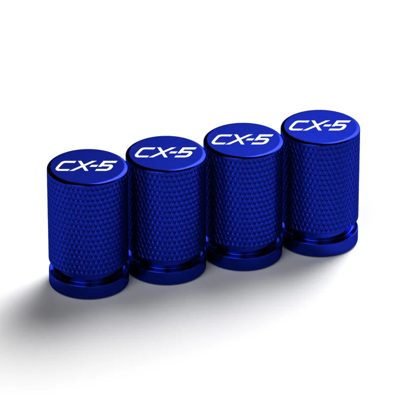 4Pcs Aluminum Car Tire Valve Caps For Mazda CX‑5 Logo Anti‑Leak Rust Proof Tyre Valve Stem Cover SUV Wheel Exterior Accessories