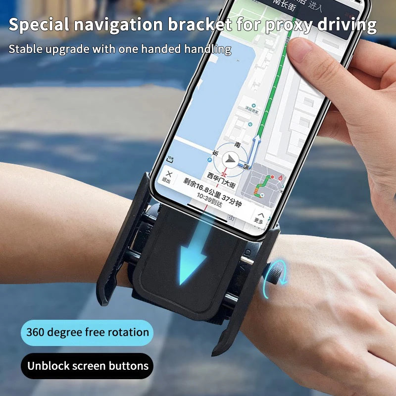 [E] Multi-function Phone Holder For Car 360 Rotation Wristband Mobile Support Universal Phone Stand For Sports Cycling Fitness