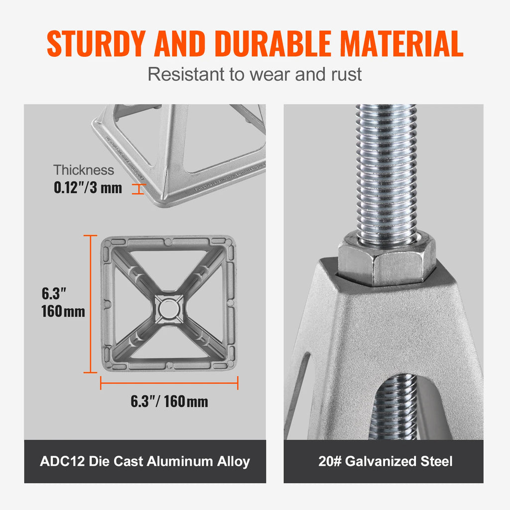 SucceBuy Stabilizer Jacks 4 Pack Aluminum RV Leveling Jacks Stack Jacks for RV Travel Trailer Camper Single Screw Jack 6000 Lbs CM World