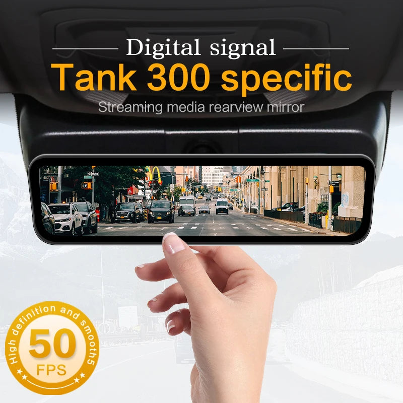 Tank 300 Model-Exclusive Streaming Media Rearview Dash Camera with Digital Signal, High-Definition Night Vision and Monitoring