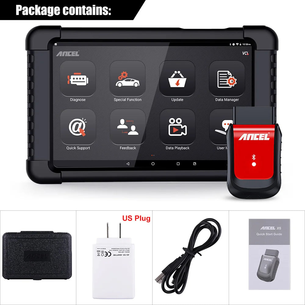 ANCEL X6 Bluetooth OBD2 Car Scanner All System Diagnostic IMMO ABS SRS Oil EPB BMS SAS TPMS DPF. Reset OBD 2 Car Repair Tools