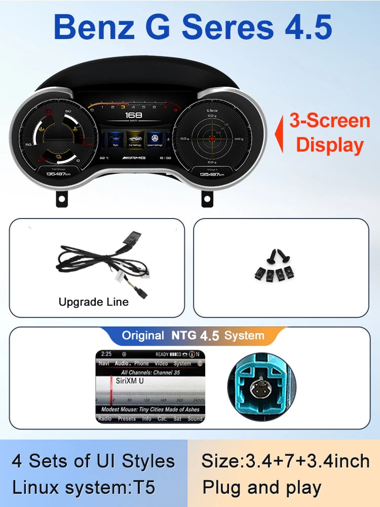 STWEI 2024 New Lcd Digital Dashboard Cluster Digital Speedometer For Mercedes Benz A Class W176 GLA CLA  C117 GLC W205 W212 W207 CM World