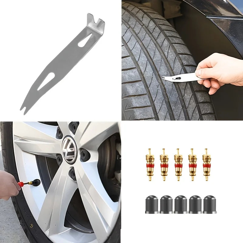 132Pcs Car Motorcycle Tire Repair Kit Puncture Plug Tools Tyre Puncture Emergency for Tire Strips Stirring Glue Repair Tool Kit