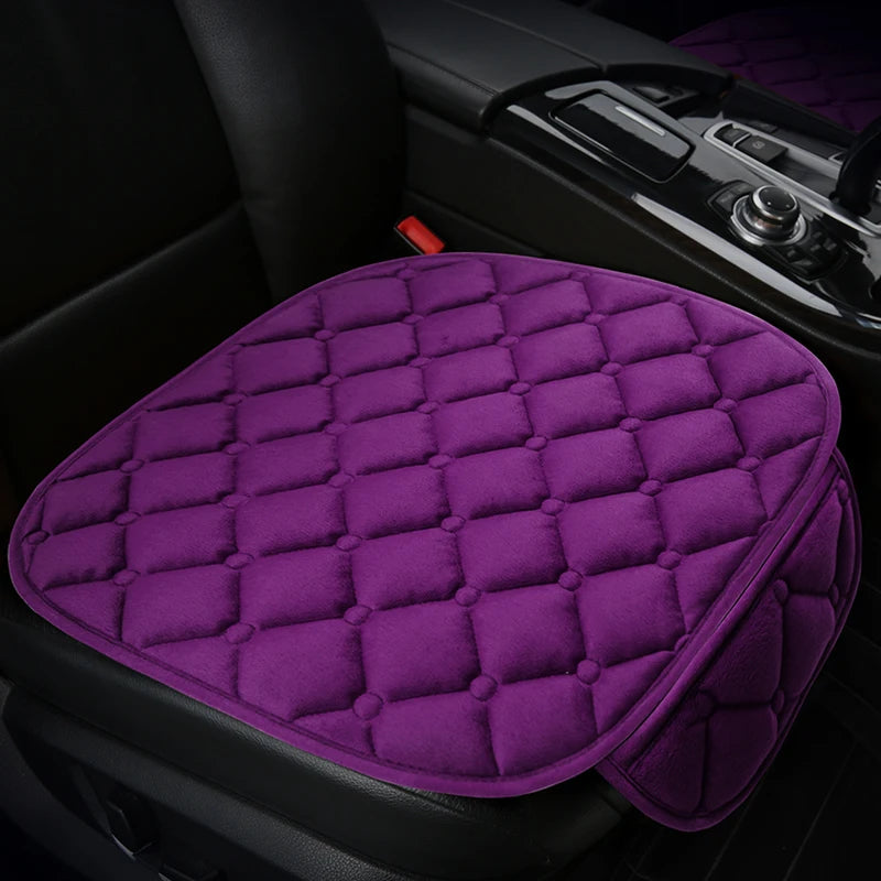 Thickened car seat cushion plush short plush anti slip warm seat cushion seat three piece set winter universal plush winter CM World