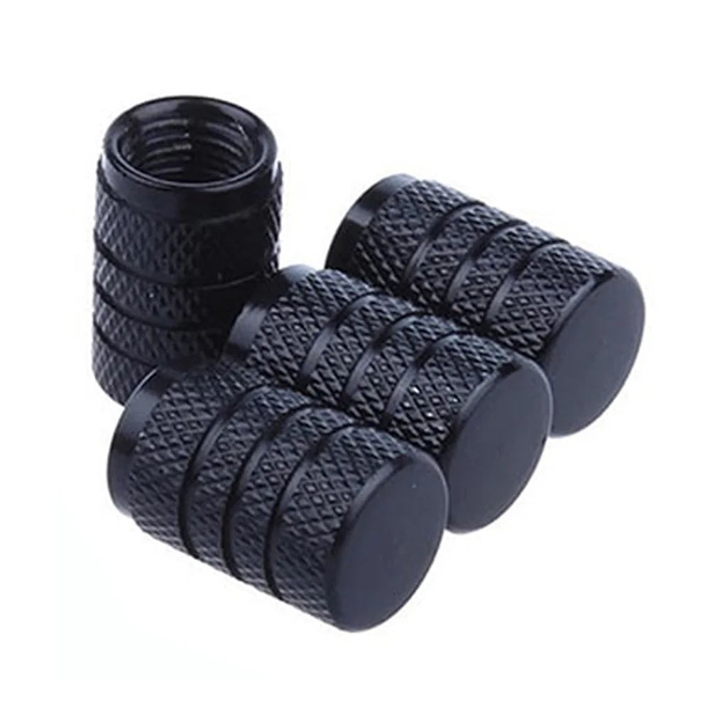4Pcs Knurling Style Tire Valve Cap Aluminum Silver Car Tire Valve Stems Cap Tire Wheel Stem Air Valve Cap tire valve caps CM World