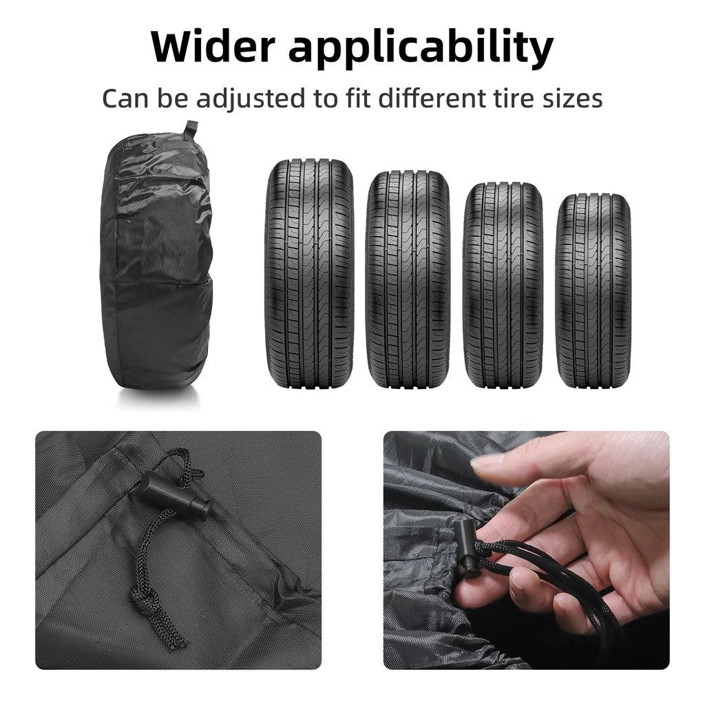 1/2/4PCS Car Auto Wheel Tire Cover Weatherproof Dust-Proof 4x4 Overland Vehicle Spare Tire Cover Case Bag Polyester CM World