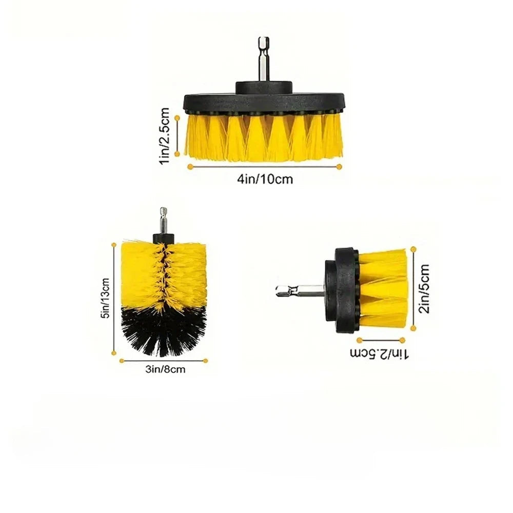 Nylon round Cleaning Brush Set for Electric Drill High-Density Bristle Carpet And Glass Cleaning Tool Kit. CM World