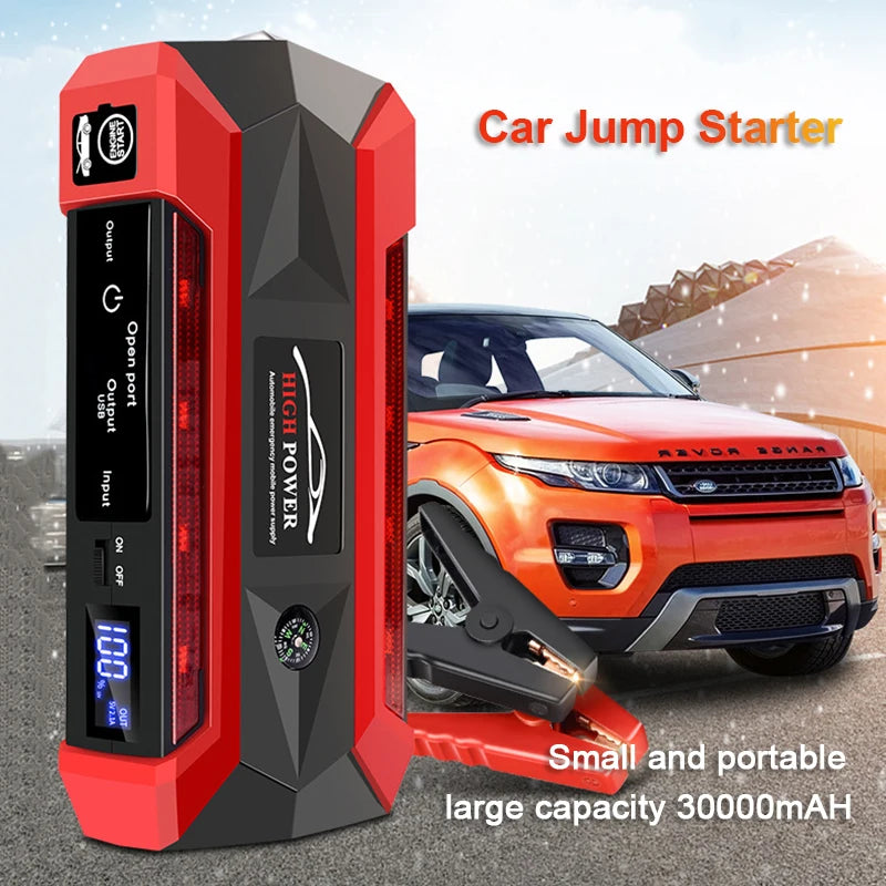 Car Battery Starter 30000mAh Portable Charger Auto Jump Starter 12V Petrol Diesel Car Emergency Booster Start Power Supply
