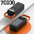 200000mAh Solar Panel Power Bank Fast Charging Portable Power Station External Battery Pack with Cable for Iphone Samsung Huawei