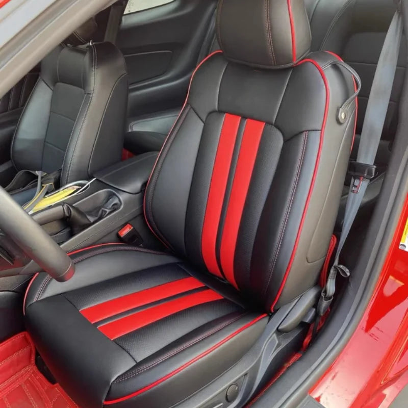 Custom Fit for 2015-2024 Mustang Coupe Car Seat Covers Full Set Durable Quality Material for Ford Mustang Coupe Gt CM World
