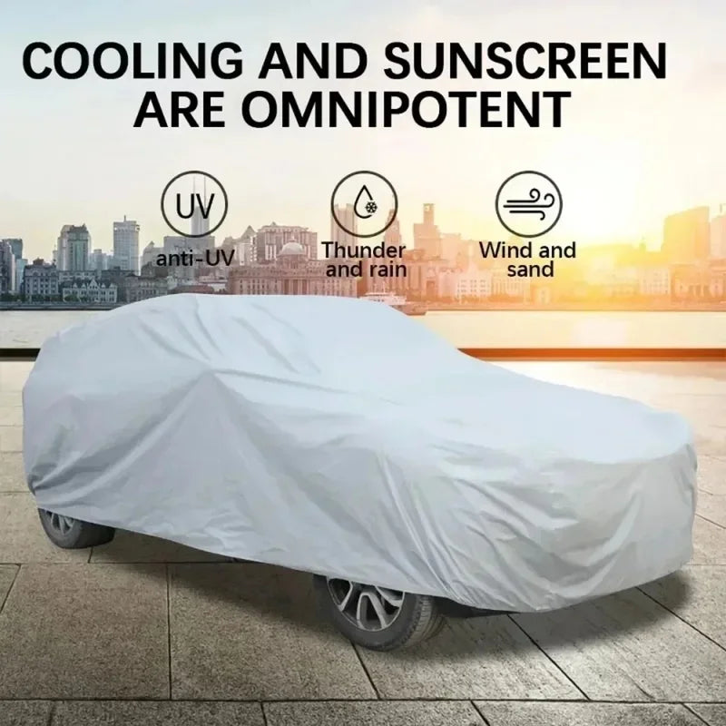 Portable Full Car Cover, Waterproof UV Resistant Anti-Scratch Dustproof Universal Auto Protective Cover for Outdoor Vehicle Use
