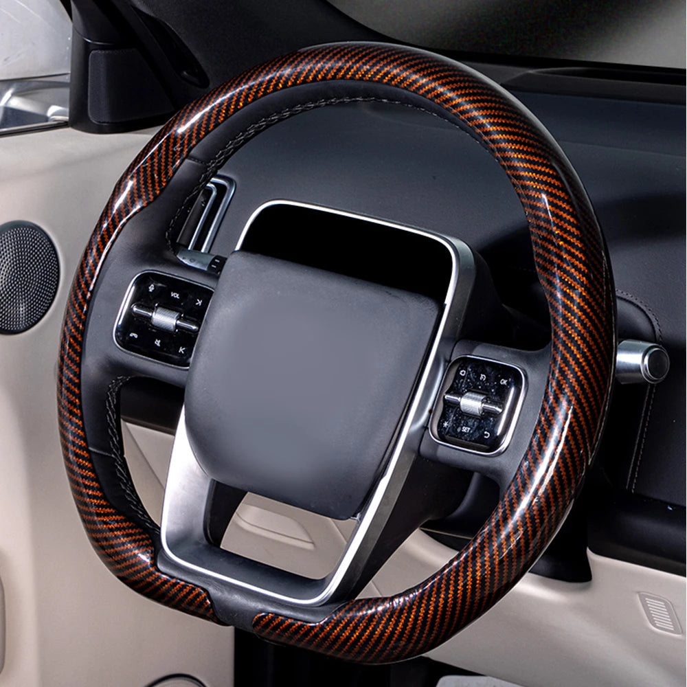 Steering Size 36-38cm Universal Non-slip D-shaped Round Breathable Car Steering Wheel Cover Protector Suitable Auto Accessories CM World
