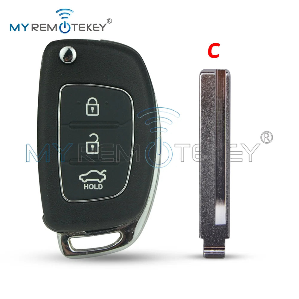 REMTEKEY FCC ID RKE-4F08 Flip remote key shell for Hyundai i20 i30 3 button CM World