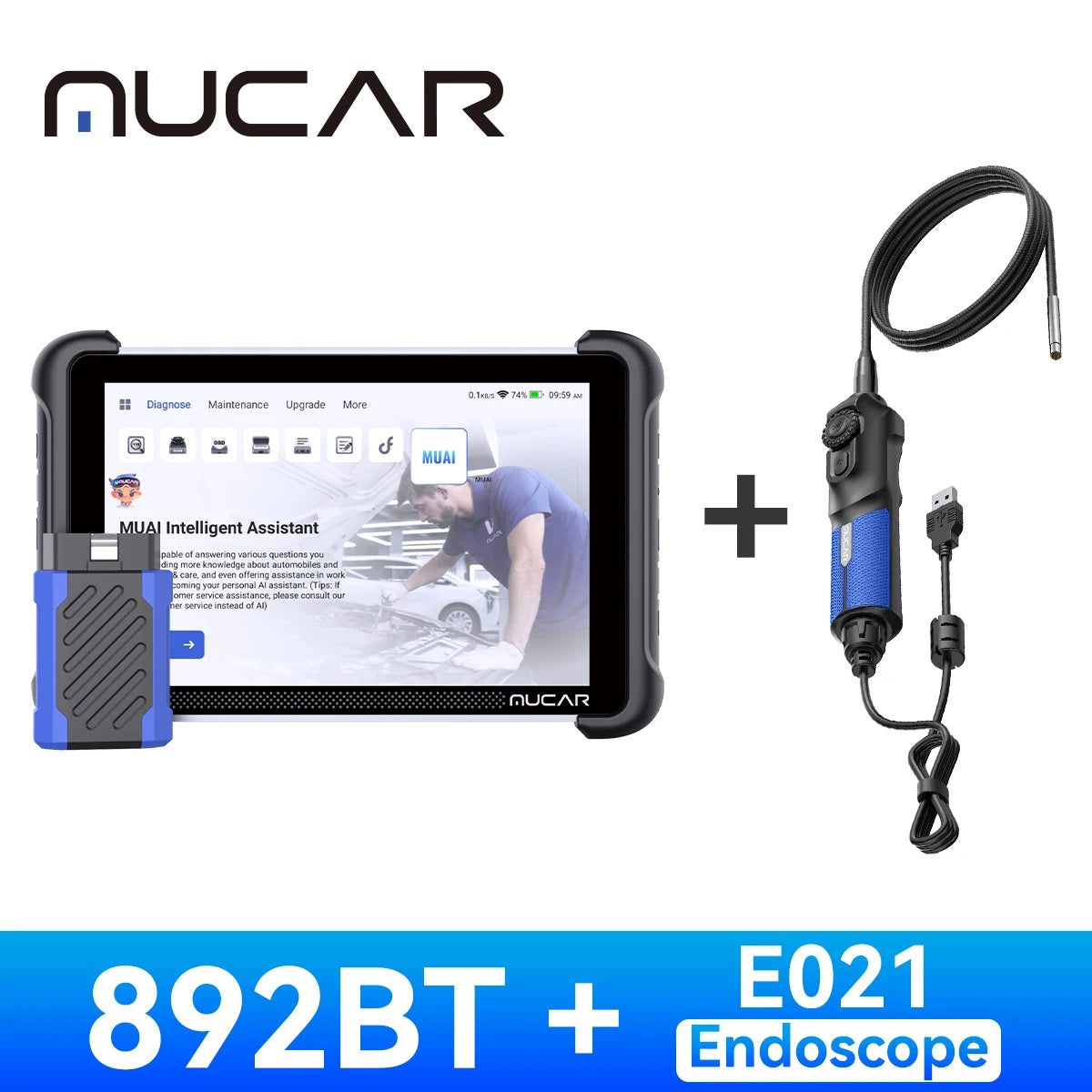 MUCAR 892BT AI Bidirectional Automotive Diagnostic Tool Key Programmer Obd2 Scanner ECU Coding CANFD DOIP 35 Resets Life Free
