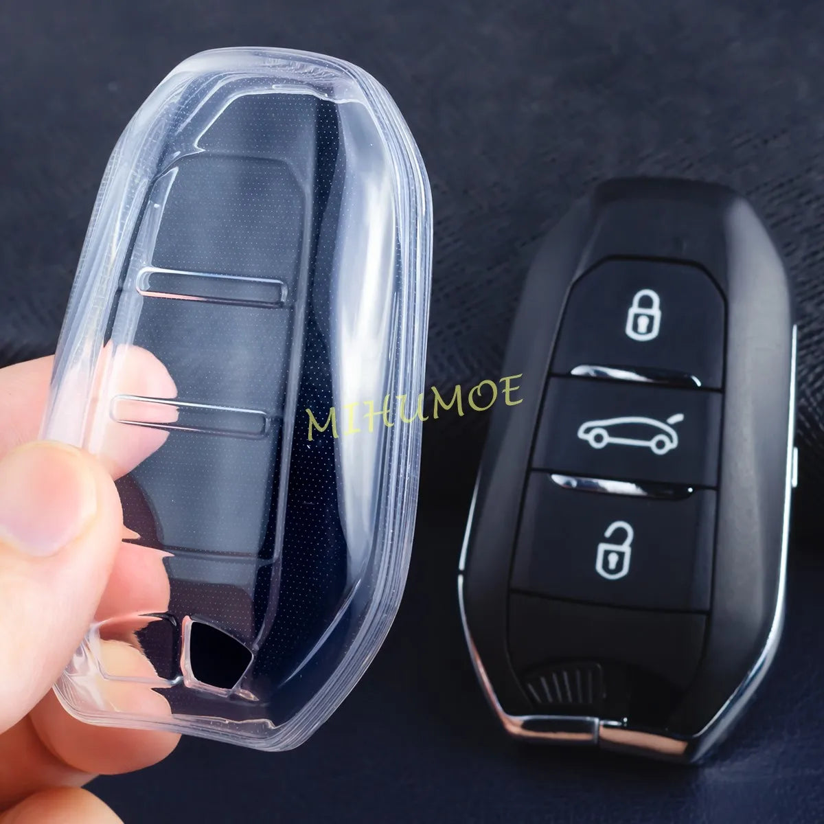 For Peugeot 208 308 508 2008 3008 5008 Key Case Cover Fob Keychain Black TPU For DS 3 7 9 For Citroen C3/C5 Aircross C4 Picasso CM World