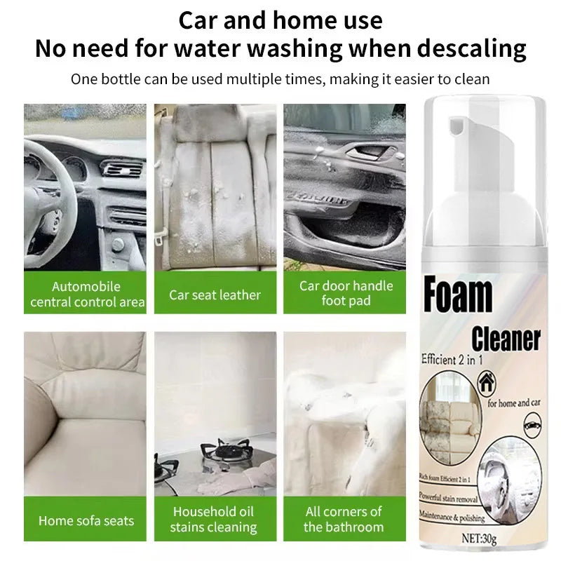 Multifunctional Foam Cleaner Car Interior Stain Removal and Cleaning Leather Seat Home Foam Cleaner Spray Maintenance Wash CM World