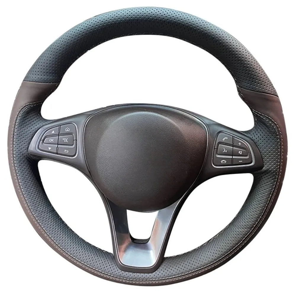 Car Steering Wheel Cover Carbon Fiber Leather For Mercedes Benz W176 W246 W205 C117 C218 X218 W213 X156 X253 W166 X166 EQV W447 CM World