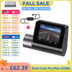 70mai A500S Recorder Car DVR Front Cam A500S 1944P Night Vision 70mai Dash Cam Pro Plus Built-in GPS Wifi Support Rear Cam