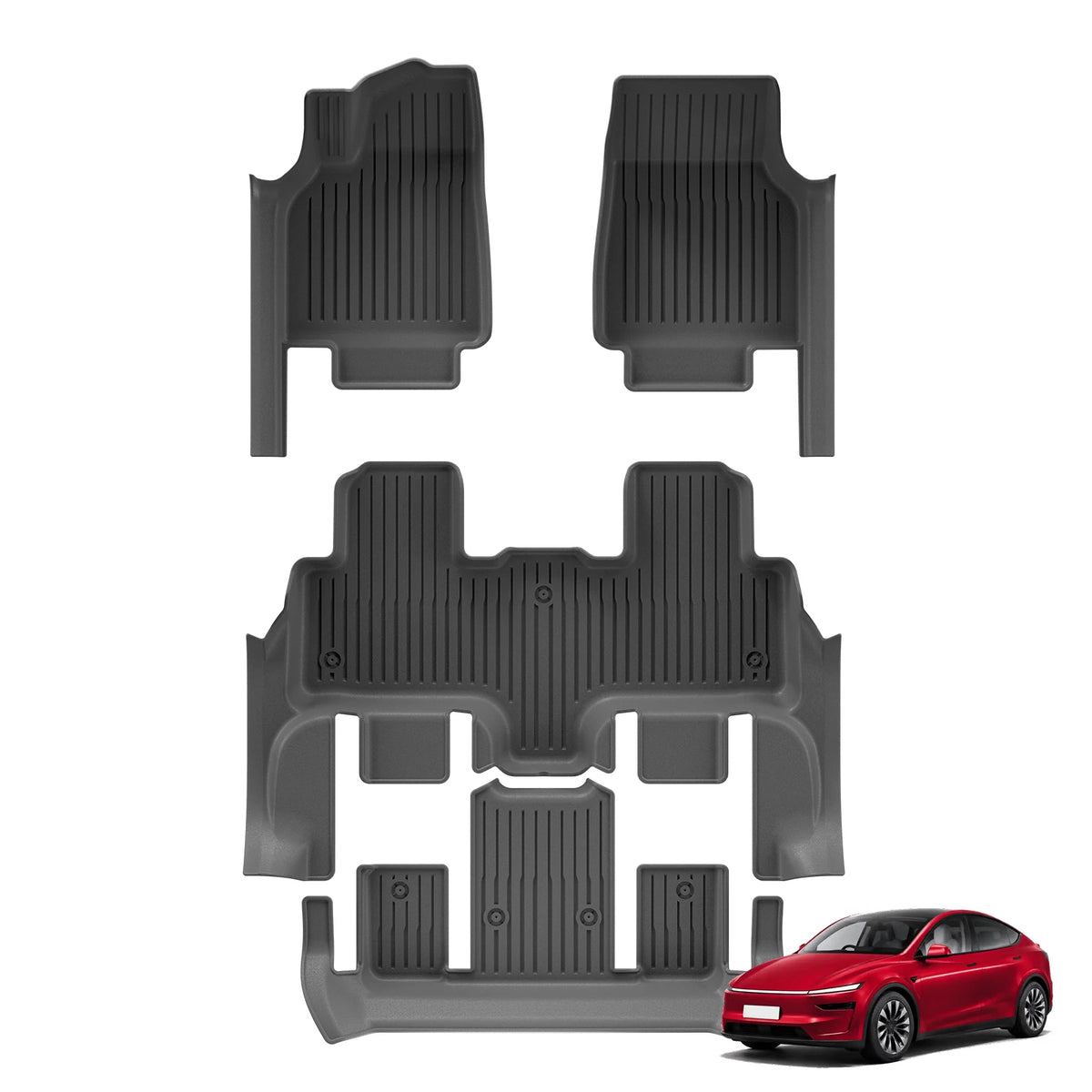 Smabee Left Hand Drive for Tesla Model YL 2025 2026 Car Floor Mats TPE With Door Sill Protective Cover All Weather Accessories