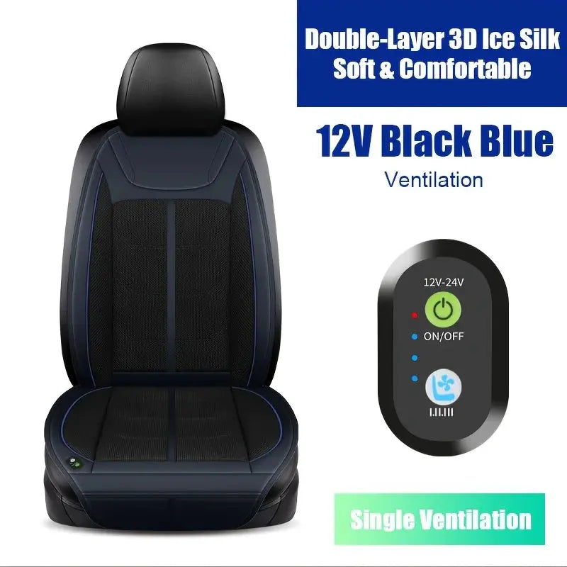 12V Universal Cooling Ventilation Seat Cover Car Seat Cover Summer Driving Breathable Seat Cover Cooling Pad Auto Accessories Car Mobile World