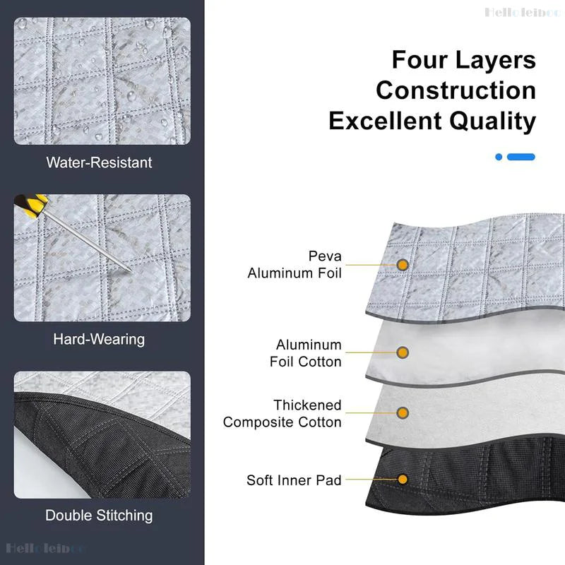 LEIBOO Sunshade Cover Car Windshield Snow Sun Shade Waterproof Protector Automobile Magnetic Cover Car Front Windscreen Cover Car Mobile World