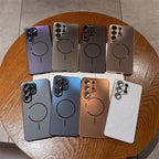 For Magasfe Magnetic Laser Case For Samsung Galaxy S26 Plus S25 S24 S23 Ultra A56 A57 Wireless Charge Metallic Paint Lens Cover