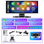 10/11.26 inch Dash Cam 4K Car DVR Wireless Carplay & Android Auto GPS Navigation Video Recorder Dashboard Dual Lens Wifi FM AUX Car Mobile World