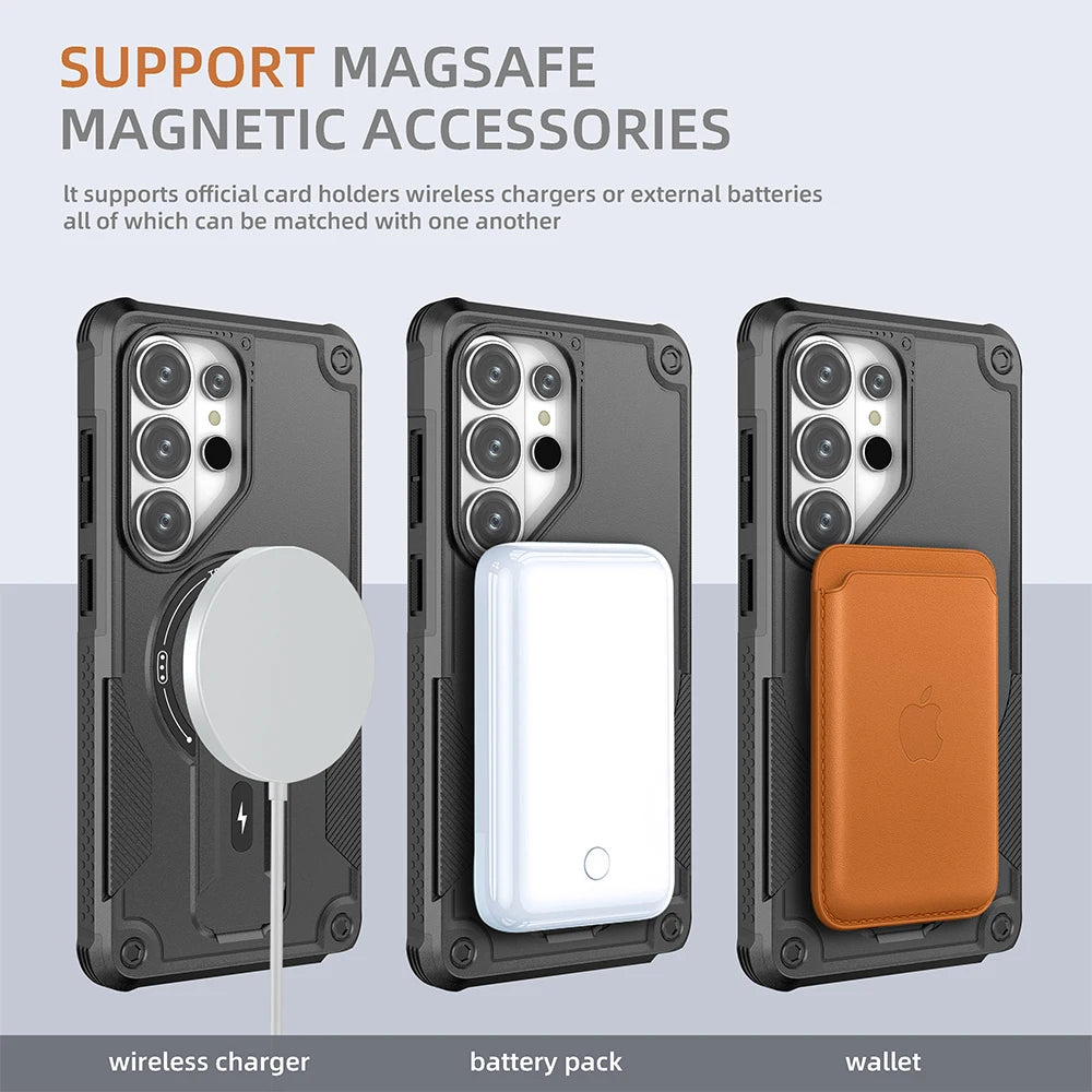 Back Cover Case for Samsung Galaxy A57 S26 Ultra S25 FE S24 Plus S 26 25 A17 A37 5G A56 A36 A16 A26 Wireless Charge Armor Cover Car Mobile World