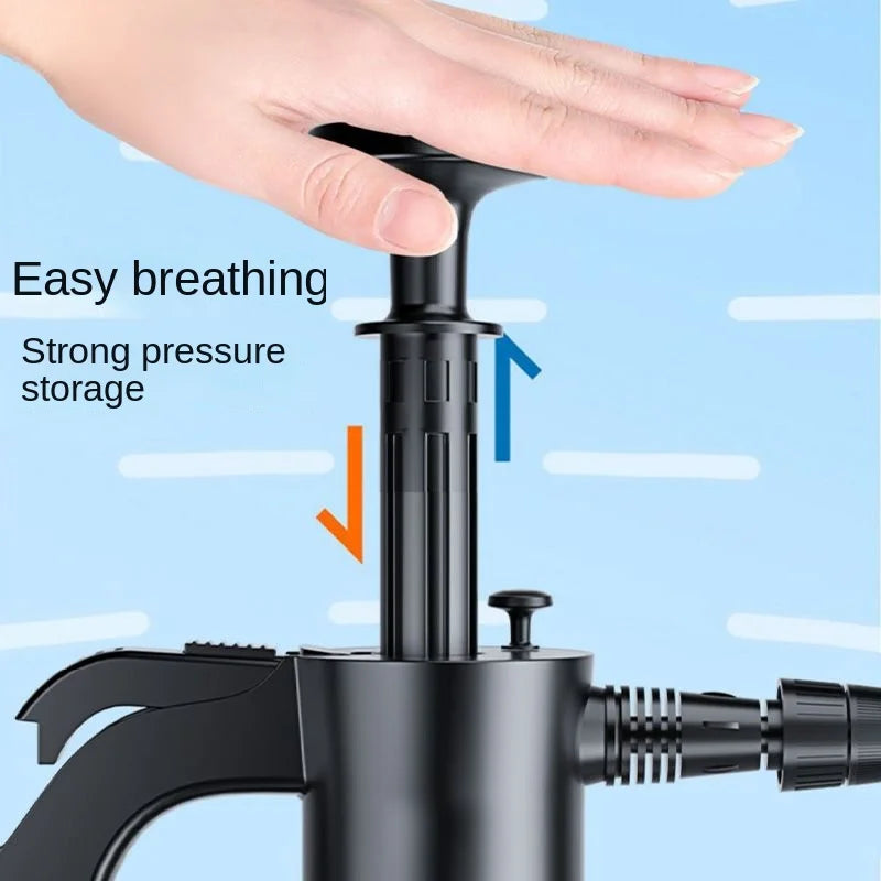 2L Hand Pump Foam Sprayer with 3 Types of Nozzle Hand Pneumatic Foam Cannon Snow Foam Car Wash Spray Bottle Car Window Cleaning CM World