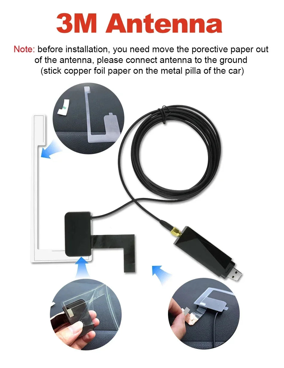 DAB/DAB+ Antenna With USB Adapter Universal Android Car Radio GPS Stereo Receiver DAB DAB+ Signal Head Unit Player CM World