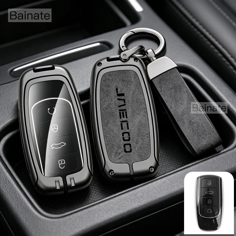 Car Accessories, For Jaecoo j7 Phev 2025 2024 2023, Zinc Alloy Car Key Holder Remote Protector Car Key Cover Zinc Alloy Leather