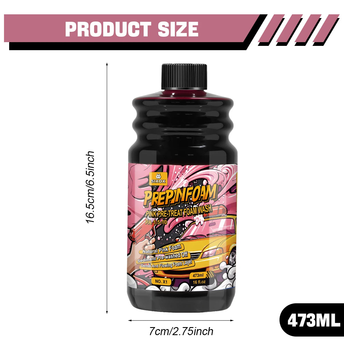 Pink Magic Foam Car Wash Shampoo Car High Concentration Sediment Pre-washed Off Wash Car Wash Soap Super Foam Cleaner X1 ﻿ CM World