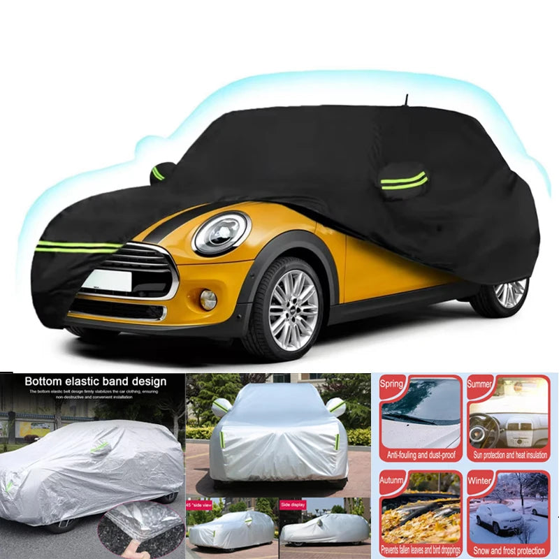 Outdoor Waterproof Car Covers Custom Fit for 2002-2024 Mini Cooper/Hardtop/Convertible 2-Door Windproof Cover with Door Zipper Car Mobile World